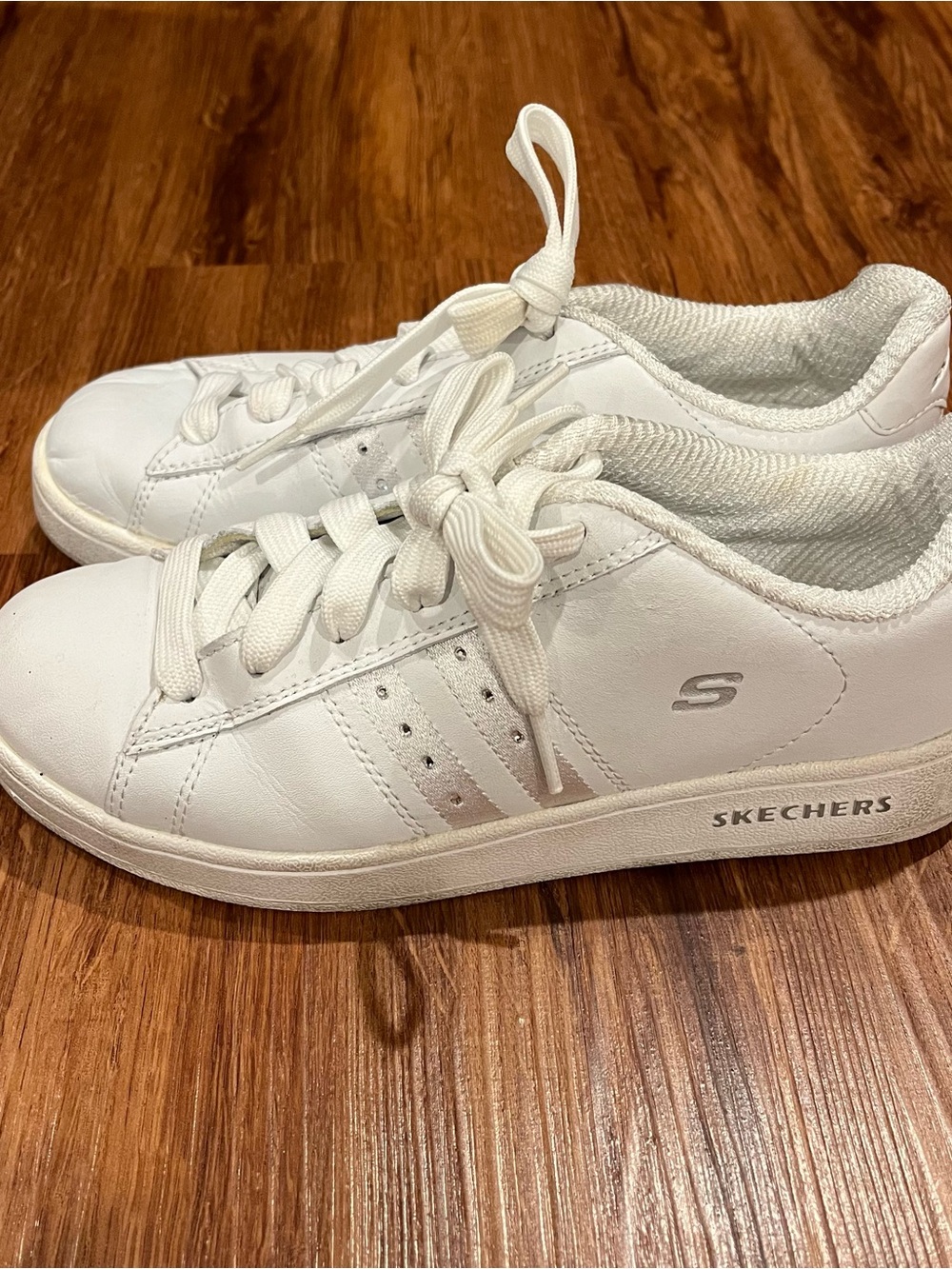 Skechers All-White Lace-Up Casual Sneakers